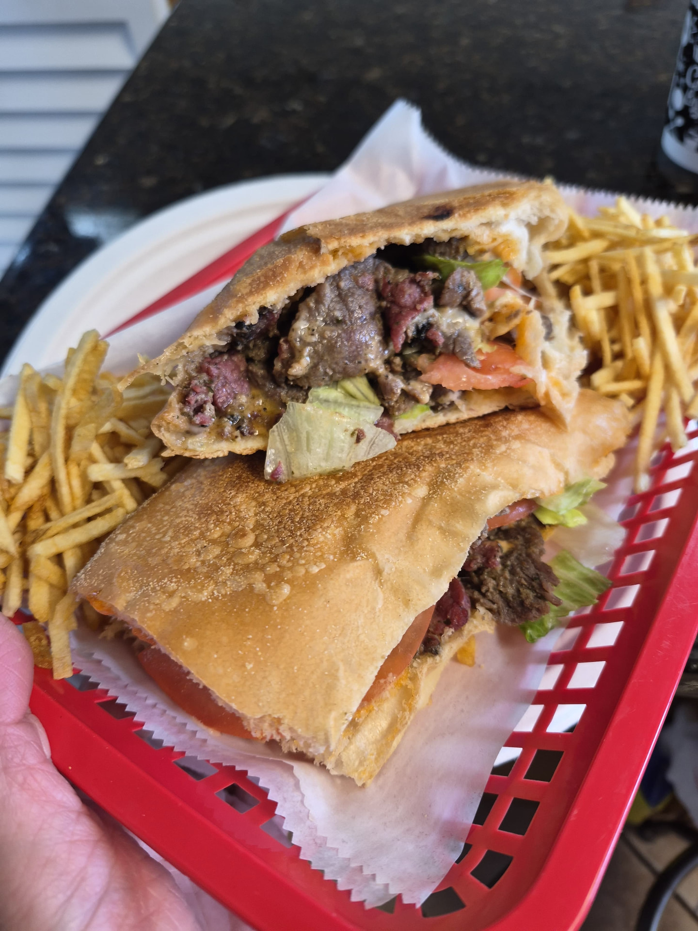 Tripleta con papas fritas